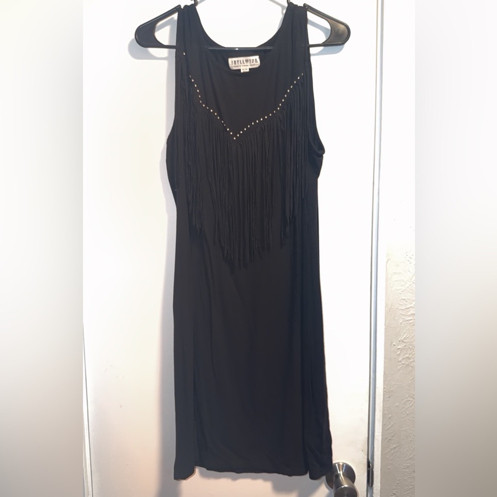 Idyllwind Black Fringe Midi Dress